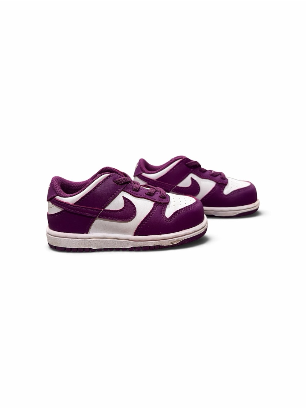 Nike Kids Purple and White Low-Top Sneakers - Youth Lace-Up Shoes